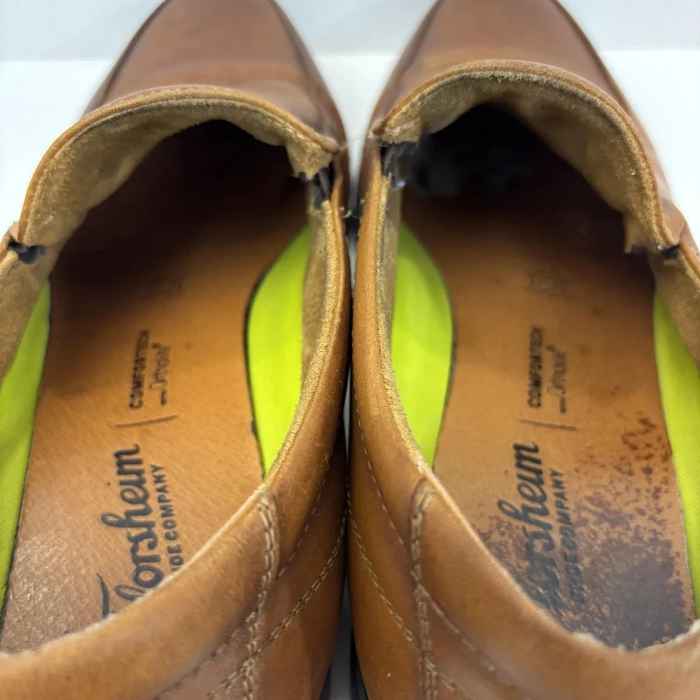 Florsheim Comfortech Slip On Oxford Dress Shoes Men 10.5 Brown Leather Ortholite